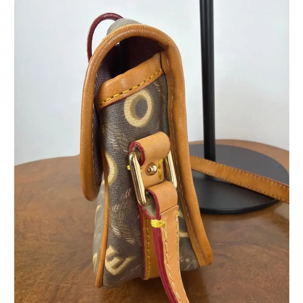 Dooney & Bourke Brown Monogram Crossbody with Tan Trim - Picture 3 of 12